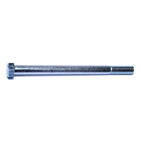 Grade 2, 7/16-14 Hex Head Cap Screw, Zinc Plated Steel, 6 In L, 25 PK